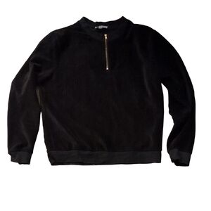 Meli 1/4 Zip Ribbed Pullover Top Size Large